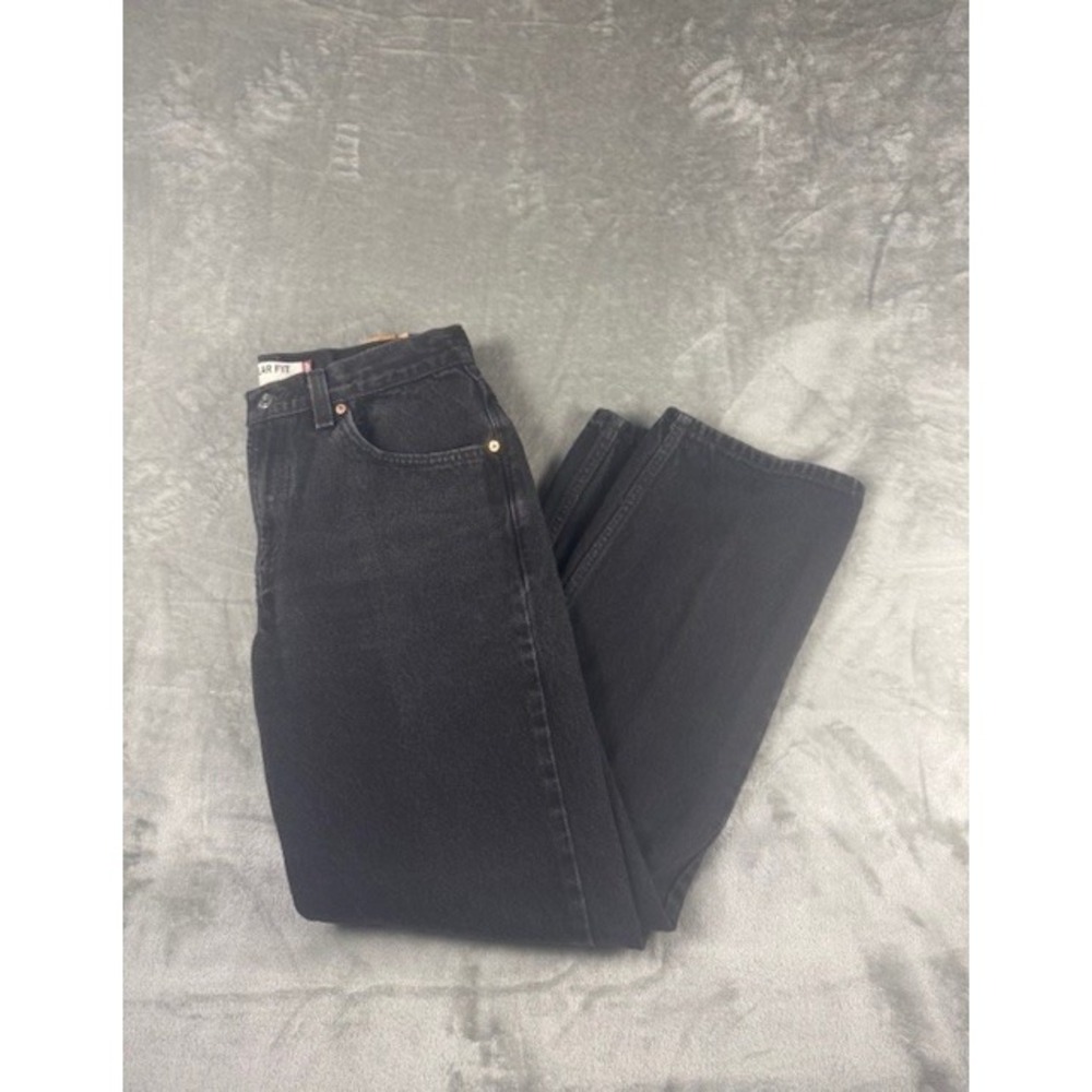 Levi's Jeans Mens 34x32 505 Regular Fit Black Straight Leg Denim Pants - Picture 2 of 8